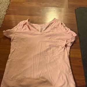 Women's Pink V-Neck Top